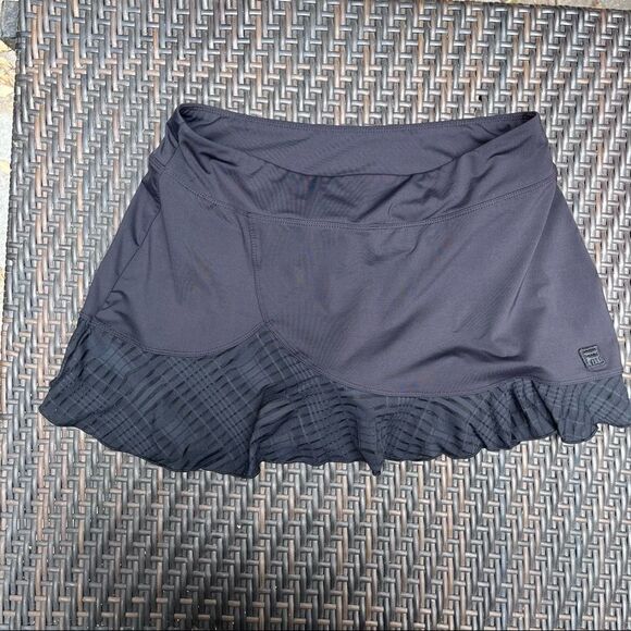 FILA TIERED BLACK SKORT TENNIS SKIRT LARGE - Picture 9 of 13